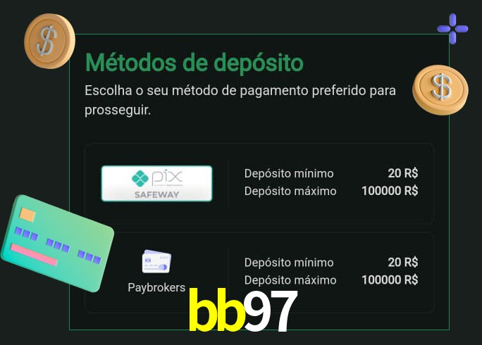 O cassino bb97 oferece uma grande variedade de métodos de pagamento